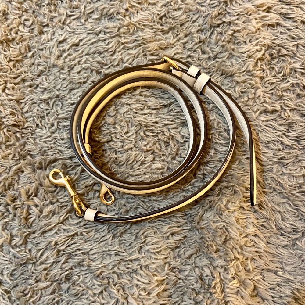 White Leather Coach Strap